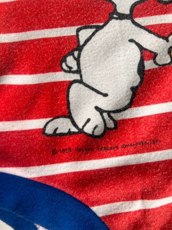 0-6 mo- Snoopy Baseball Striped Onesie - Vintage … - image 7