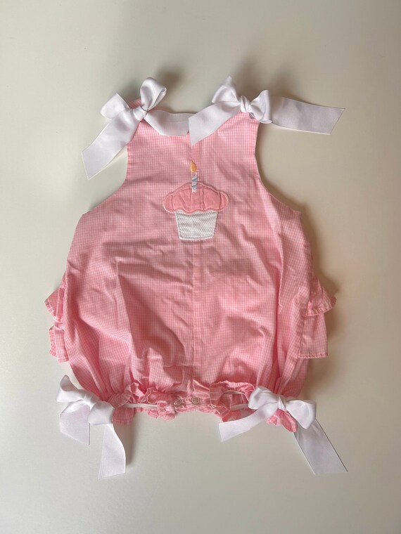 18-24 mo- Vintage Birthday Bow Bubble Romper- Bab… - image 2