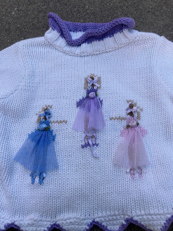 9-12 mo- Vintage Princess Sweater-Baby Girl Princ… - image 3