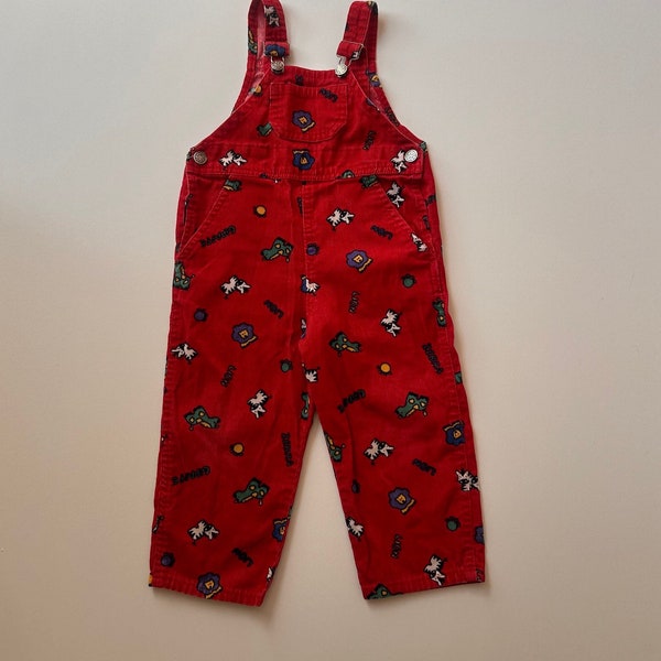 2T-3T - Vintage Zoo Animal Corduroy Overalls- Vintage Carter’s Zoo Animal Circus Animal Corduroy overall dungarees