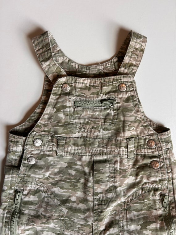 6-9 mo- Army Camouflage Overalls- Vintage Baby Ca… - image 3