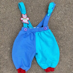 Vintage Baby Suspender Overalls- bear and alligator- size 12 months