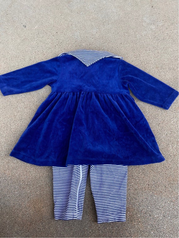 24 mo- Vintage Velvet Blue 2pc outfit - image 7
