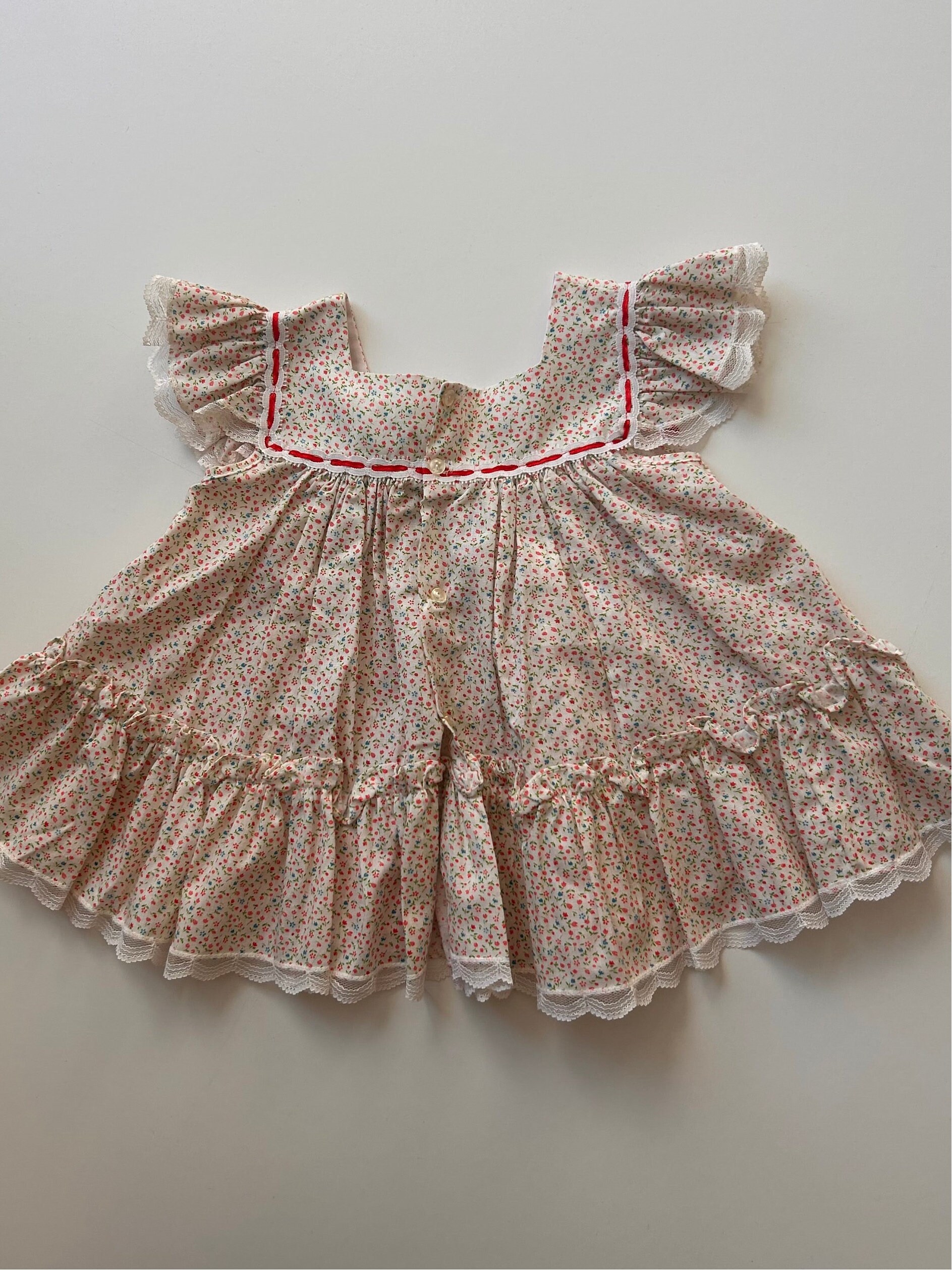 12-18 Mo Floral Ribbon & Lace Baby Girl Dress Vintage Baby Girl Floral ...