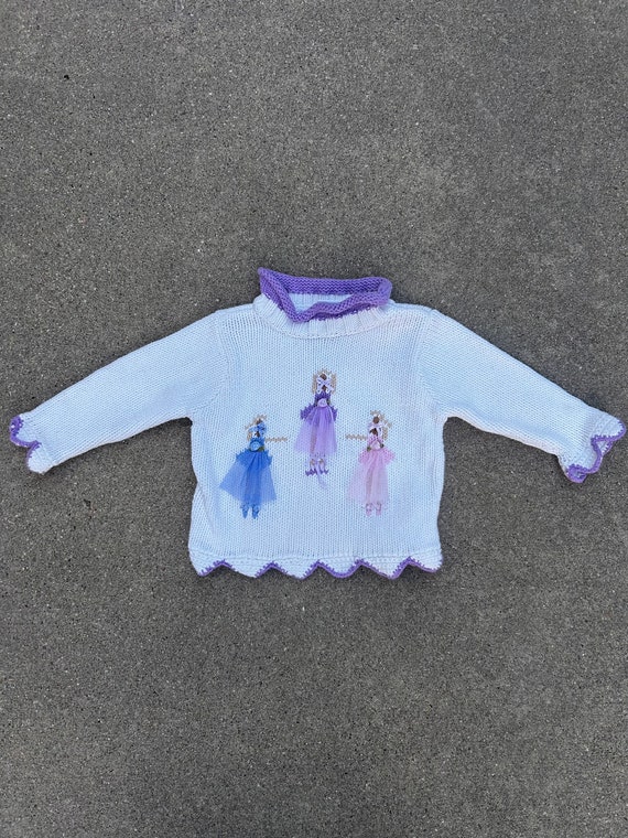 9-12 mo- Vintage Princess Sweater-Baby Girl Princ… - image 1