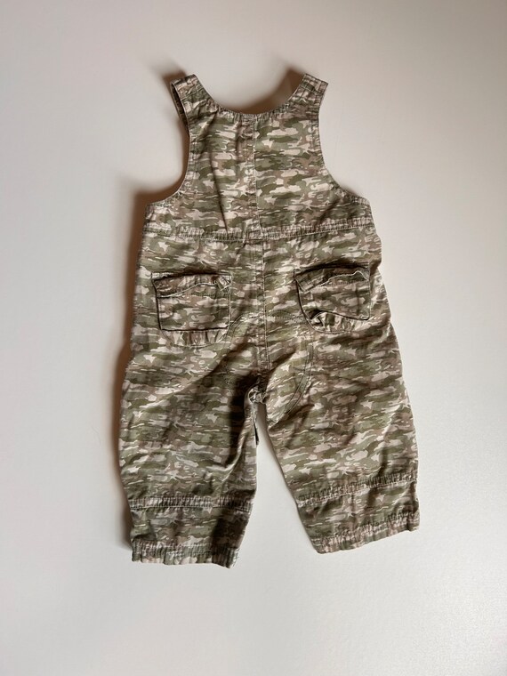 6-9 mo- Army Camouflage Overalls- Vintage Baby Ca… - image 5