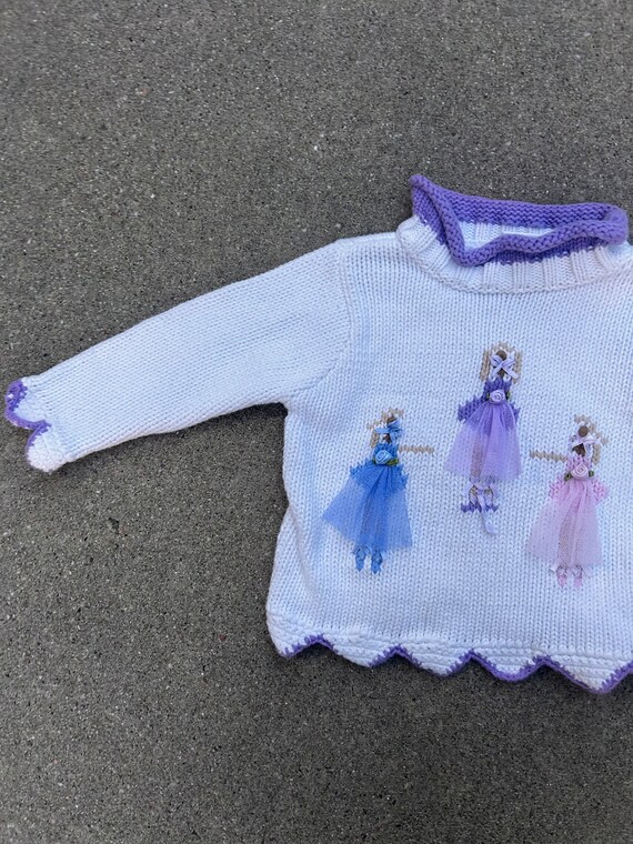 9-12 mo- Vintage Princess Sweater-Baby Girl Princ… - image 2