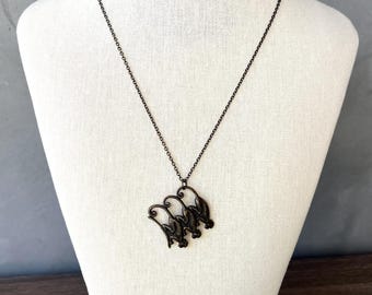 Vintage 3 Monkey Necklace