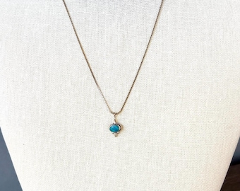 Blue Opal Sterling Silver Pendant Necklace