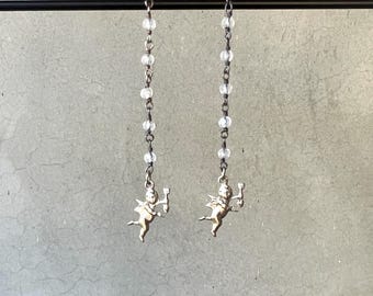 Vintage Cherub Aquamarine Earrings