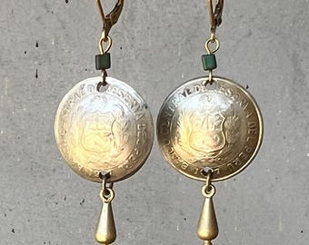 Vintage Peruvian Coin Earrings