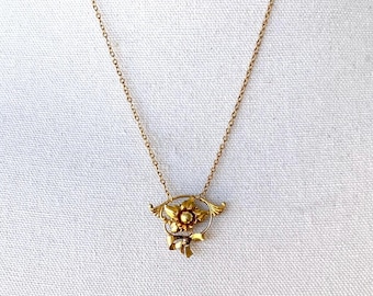 Vintage Bouquet Pin Necklace