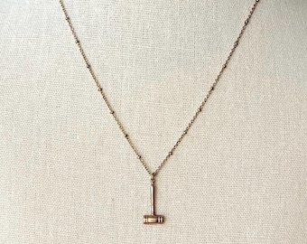 Gold Judge’s Gavel Necklace