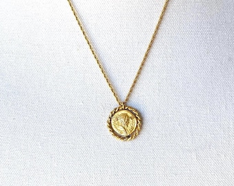 Braided Gold Coin Necklace