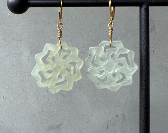 Jade Flower Earrings