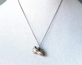 Silver Soccer Cleat Necklace