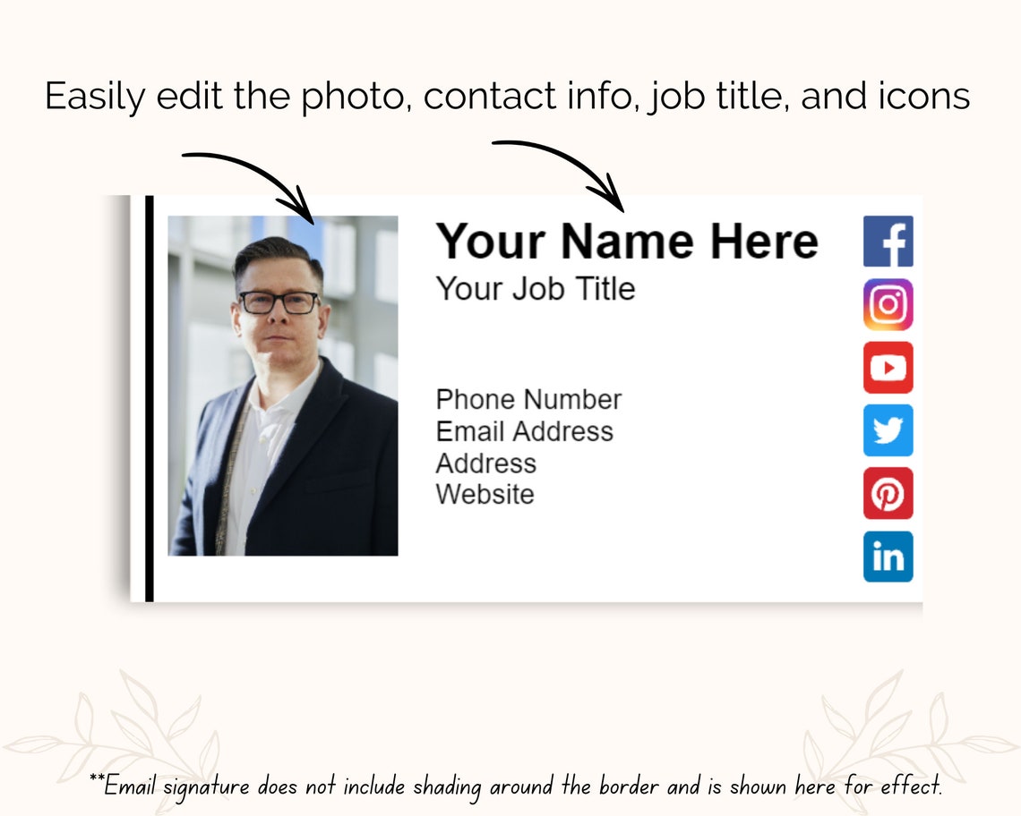 Google Docs Clickable Email Signature Template for Etsy