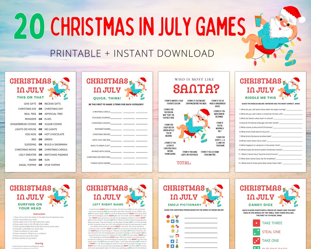 Christmas In July Games Christmas In July Party Christmas Etsy christmas-in-july-games-christmas-in-july-party-christmas-etsy
