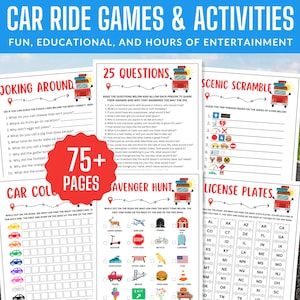 Juegos de Paseos en Coche / Actividades de Viaje / Juegos de Viajes para Niños / Juegos para Viajes / Juegos de Vacaciones / Actividades de Cuidado de Niños / Juegos de Coches Imprimibles