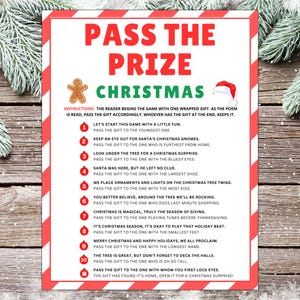 Gioco natalizio "Passa il premio": divertimento in famiglia stampabile (download digitale)