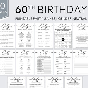 60th Birthday Games 60th Birthday Party Games Born in 1964 Game 60th Birthday Party Sixtieth Birthday Birthday Games Printable image 2