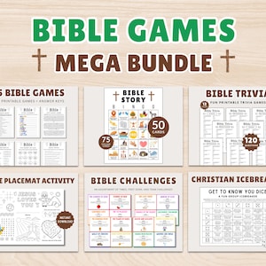 Megabijbelspelbundel: trivia, bingo, uitdagingen (afdrukbaar)