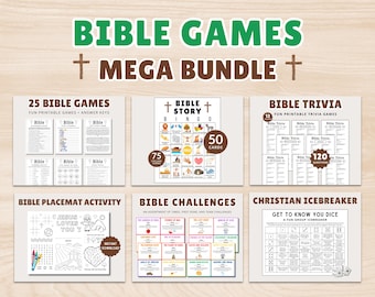 Megabijbelspelbundel: trivia, bingo, uitdagingen (afdrukbaar)