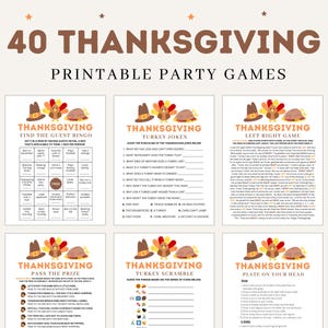 Thanksgiving Games | Thanksgiving Party Games | Thanksgiving Games for Adults Kids | Thanksgiving Game Bundle | Thanksgiving Games Printable
