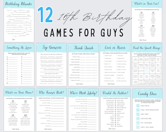 16th Birthday Games | Birthday Games for Him | Sweet 16 for Boys | Birthday Party Games | Birthday Game Bundle | Birthday Games for Guys