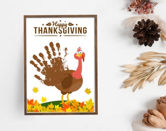 Thanksgiving Handprint Craft | Thanksgiving Preschool Craft | Thanksgiving Craft Kids | Toddler Art Activity | Turkey Craft | Printable
