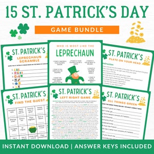 St Patrick&#39;s Day Games | St Patricks Games | St Patty&#39;s Day Game | St Patricks Day Games for Adults Kids School | St Patricks Printable