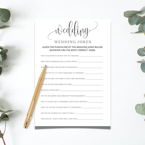 Wedding Jokes Game | Wedding Games | Wedding Reception Games | Wedding Games for Reception | Cocktail Hour Games | Wedding Party Printable
