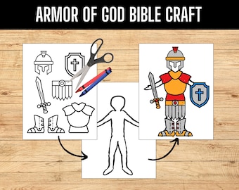 Manualidad bíblica de la Armadura de Dios: Página para colorear (Descarga digital)