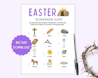 Easter Bible Scavenger Hunt | Easter Bible Games | Easter Games | Christian Easter Games | Easter Games for Kids | Church Games Easter