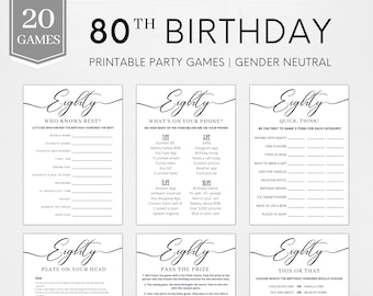 80th Birthday Games | 80th Birthday Party Games | Born in 1944 Game | 80th Birthday Games for Women Men | Birthday Party Games | Printable