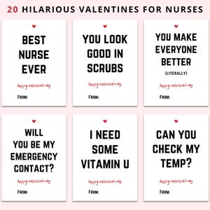 Printable Nurse Valentines | Funny Nurse Valentine | Nurse Coworker Gifts | Nurse Valentines | Medical Valentines | Hilarious Valentines