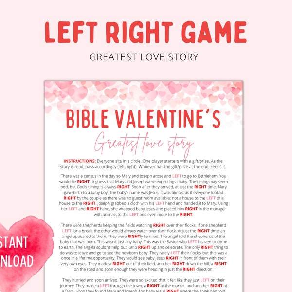 Left Right Christian Game | Bible Games | Valentine's Bible games | Pass the Prize | Valentine's Church Games | Christian Valentines Games