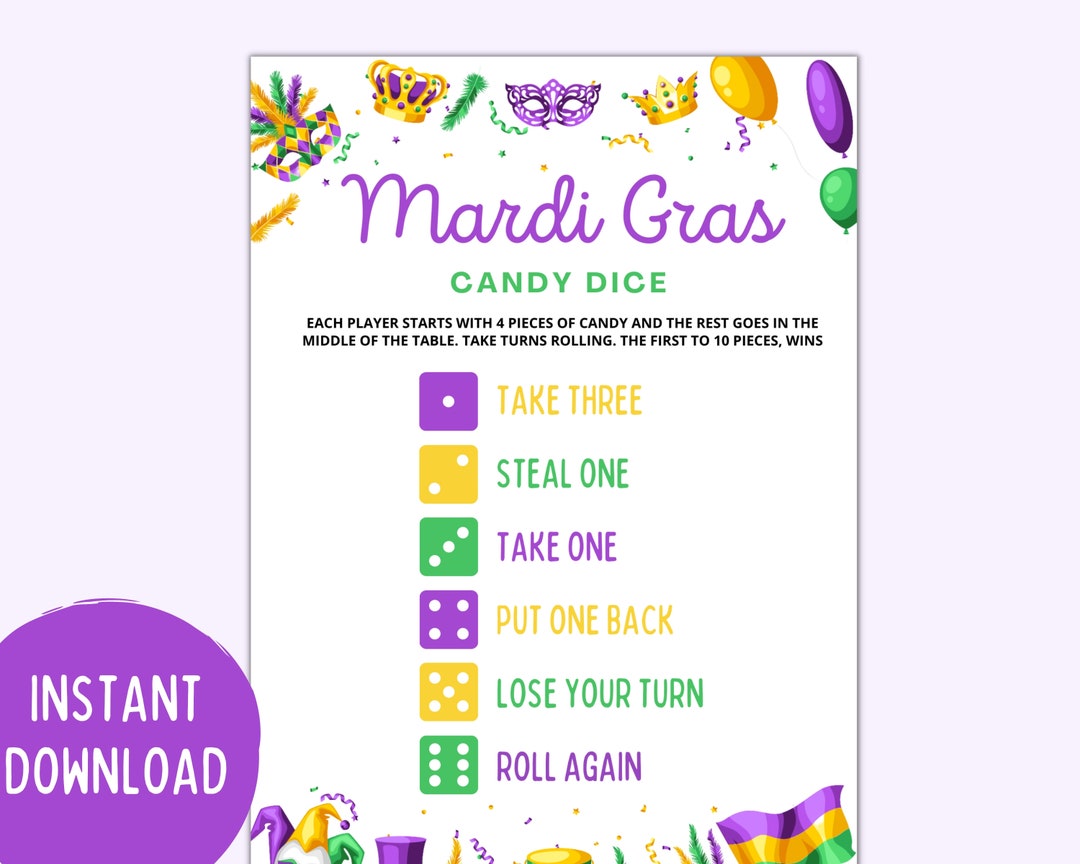 mardi gras bead dice game