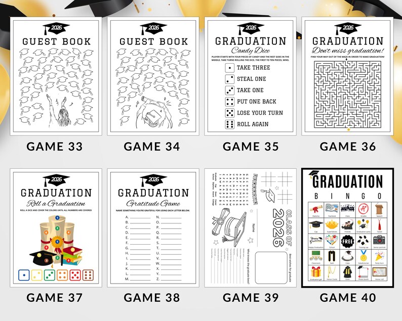2026 Graduation Games: Fun Graduation Party Activities (Printable) image 8