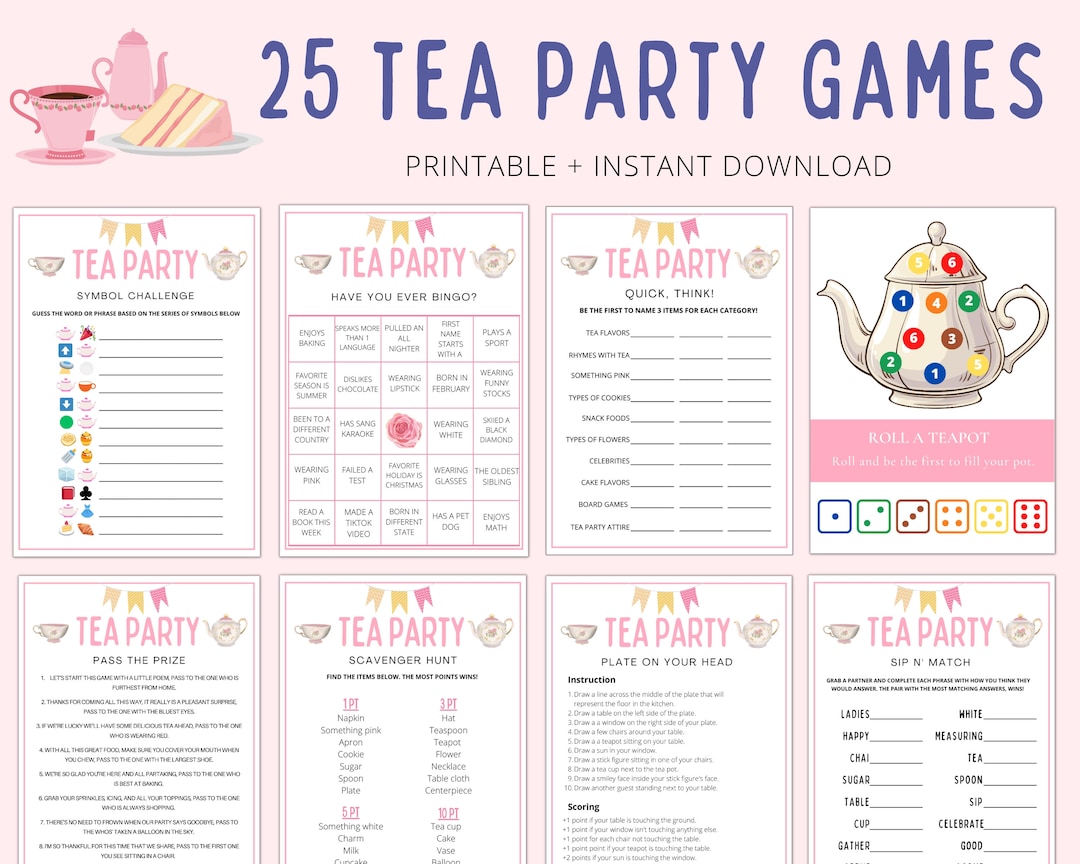 Tea Party Games | Tea Party Games Adults Kids Toddler | Tea Party ...
