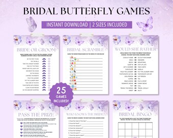 Vlinderspelletjes vrijgezellenfeest | Lavendelthema (digitale download)