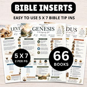 Bible Study Inserts: Summaries for All 66 Books (Printable)