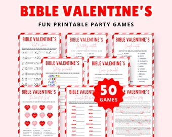 50+ Valentine's Bible Games: Christian Printable Bundle