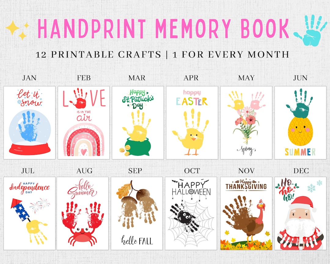 Handprint Keepsake Handprint Memory Book Handprint Art - Etsy