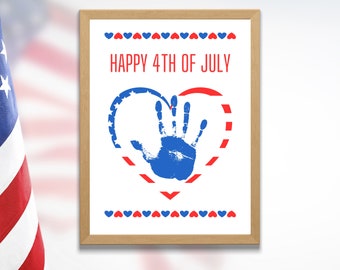 4th of July Handprint Art | Patriotic Keepsake (Digital Download)