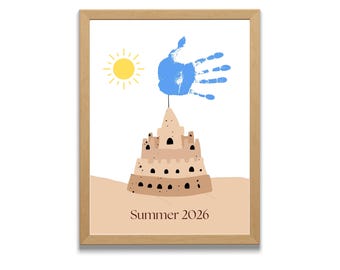 Sommer Handabdruck Sandburg | Kinder Kunst Andenken (Printable)