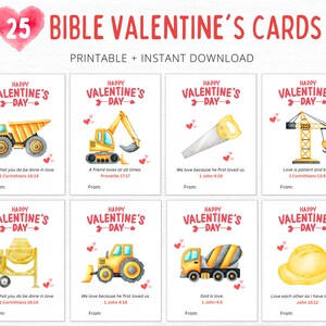 Construcción de la Biblia San Valentín / Tarjetas de San Valentín cristianas / San Valentín de la Biblia / Tarjetas de San Valentín para niños / San Valentín de construcción / Imprimible