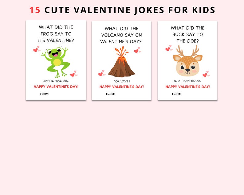Funny Valentine's Day Cards for Kids | Joke Valentines (printable) - Etsy