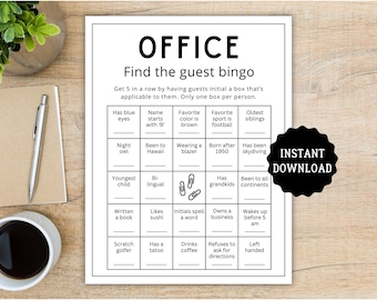 Find the Guest Bingo | Office Icebreaker Game (Digital Download)