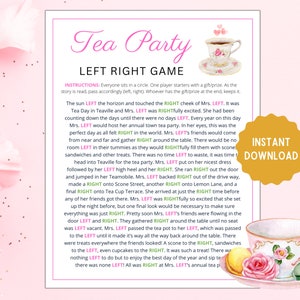 Tea Party Left Right Game | Tea Games | Tea Party Games | Printable Tea Party Games | Tea Party Activities | Tea Party Ideas | Fun Tea Games